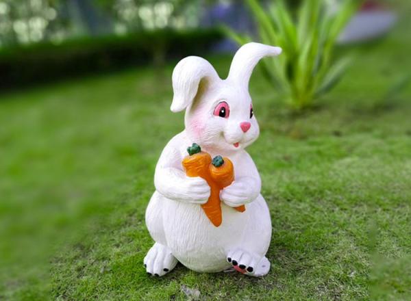 Resin rabbit lights garden landscape lawn lamp park scenic spot cartoon animal grassland beautiful bright lamp