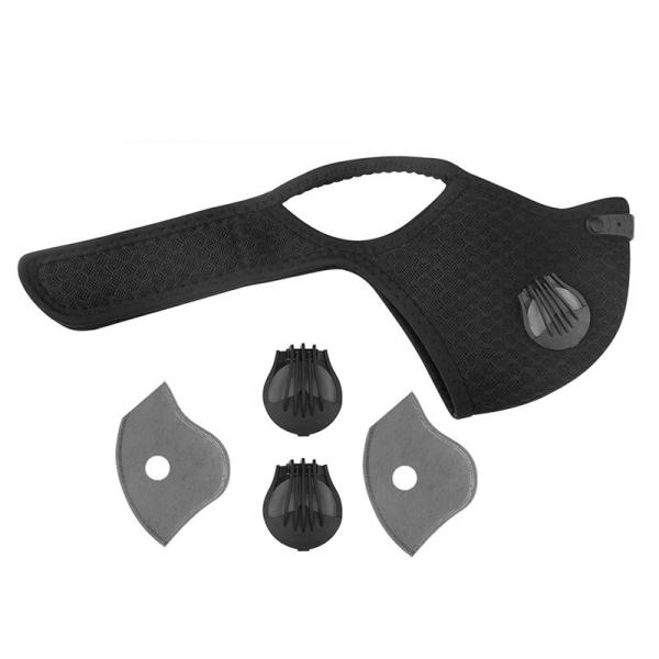 5Ply PM2.5 Protective Filter Face Mask with 2 exhalation valves Outdoor Sports Bike Motorcycle Face Mask