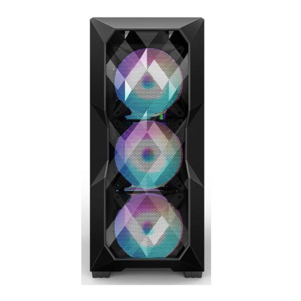 Средний-башня воздушного потока ATX случая компьютера воздушного потока ARGB с полигональным фронтом сетки - панелью которые поддерживают 3 освещение 12cm ARGB