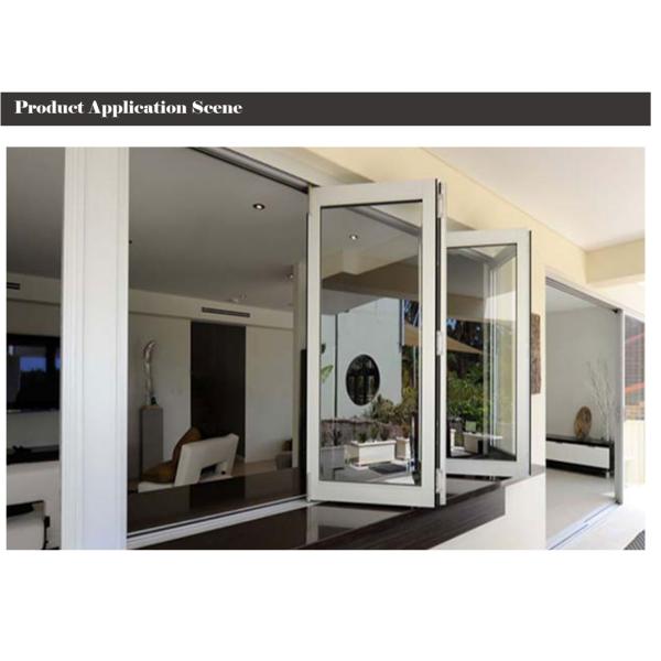 White Anodized Aluminum Folding Windows One Fixed Two Folding With Crimsafe Mesh