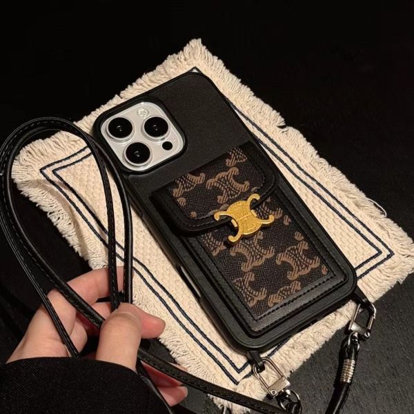 Apple Celine Designer Crossbody Full-Cover Phone Case