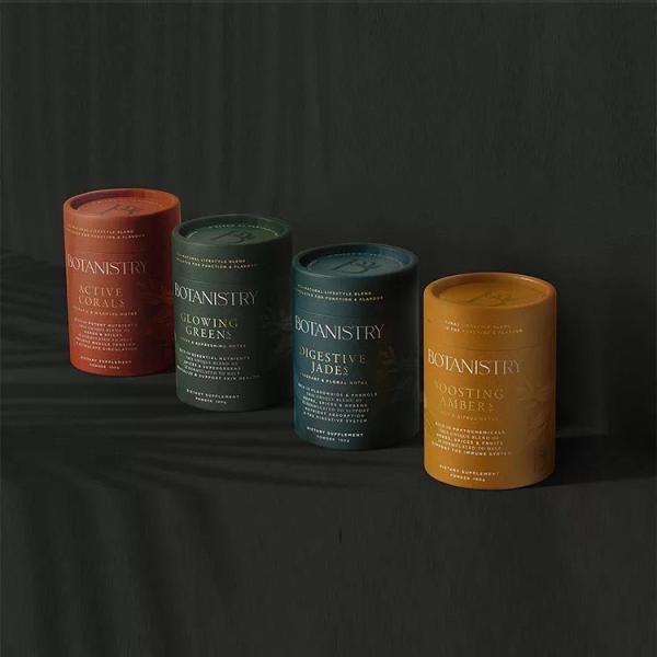 Recycled Custom Cosmetics Packaging Box Containers Made Round Kraft Paper Tube Cosmetic Packaging