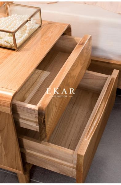 Bedside Table Bedroom Furniture White Oak Nightstand With Drawer