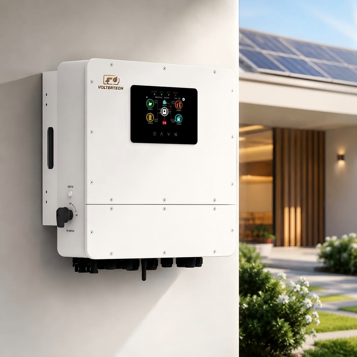 8kW 48V Dual MPPT Hybrid Solar Inverter with IP65 for Residential Solar Systems