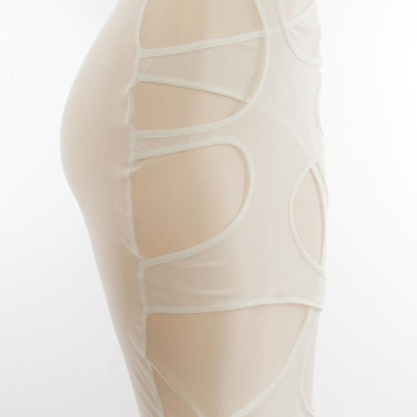 Elegant Womens Party Maxi Dresses All Match Net Yarn Perspective Sleeveless