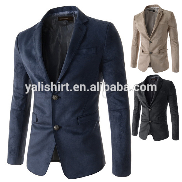 Factory stock wholesale cheap high quality mens slim fit suede blazer jacket