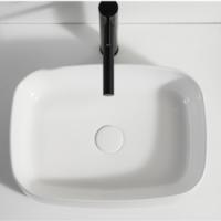 Lavabo mural artistique en céramique blanche de petite taille pour salle de bain