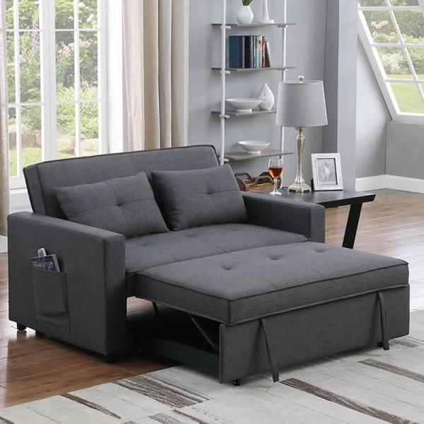 Space Saving Pull Out Sofa Couch Simple Design Folding Bed With Metal Frame Multi-funtional Sleeper with