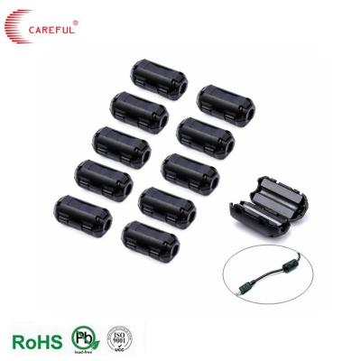 EMI Clamp Clip sur le câble USB Ferrite Noyau noir en plastique 5 mm Clip-On Ferrite Ring Noyau