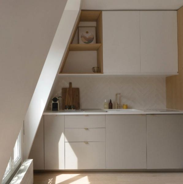 Armário de cozinha modular de madeira para apartamentos Armários de cozinha