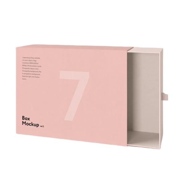High Quality Luxury Small Drawer Box Clear PVC Window Custom Logo Embossed Pull-Out Sliding Gift Box High Quality Embossed
