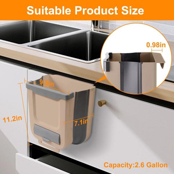 Hot Selling Good Price Solid and Reliable Hanging Kitchen Trash Can Foldable Waste Bin for Kitchen