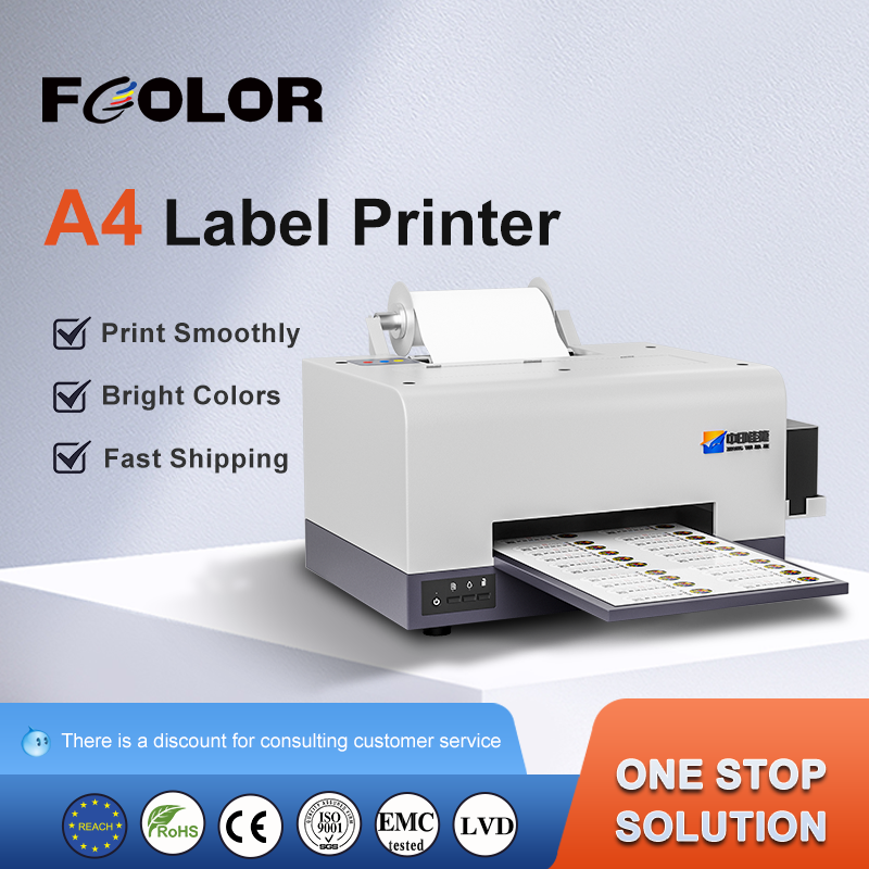 Fcolor A4 Inkjet Printer Waterproof 6 Color Label Printer for Small Text Cosmetics Labels Perfumery Labels