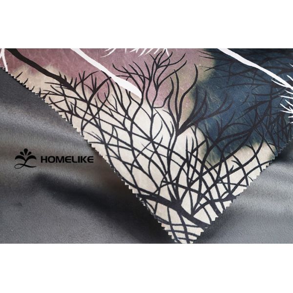 Vacation Rental-style Abstract Trees Printed Velvet for Sofa