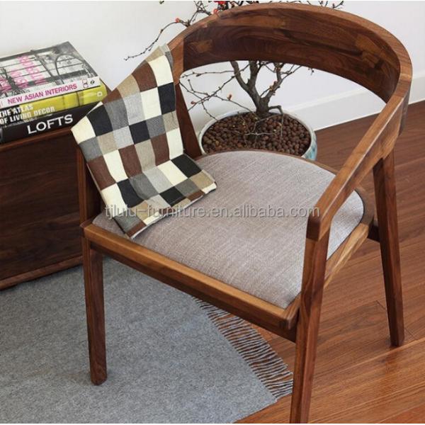 Silla de madera natural/de nuez moderna, sencilla para el hogar, comedor, bar, silla de cuero de PU para la venta