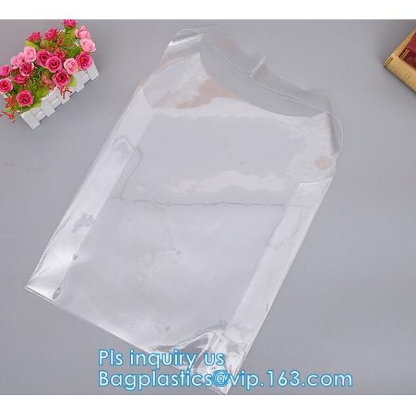 Transparent pvc handle plastic bag with logo, promotional clear tote pvc handle shopping bag pvc tote bag, underwear clo