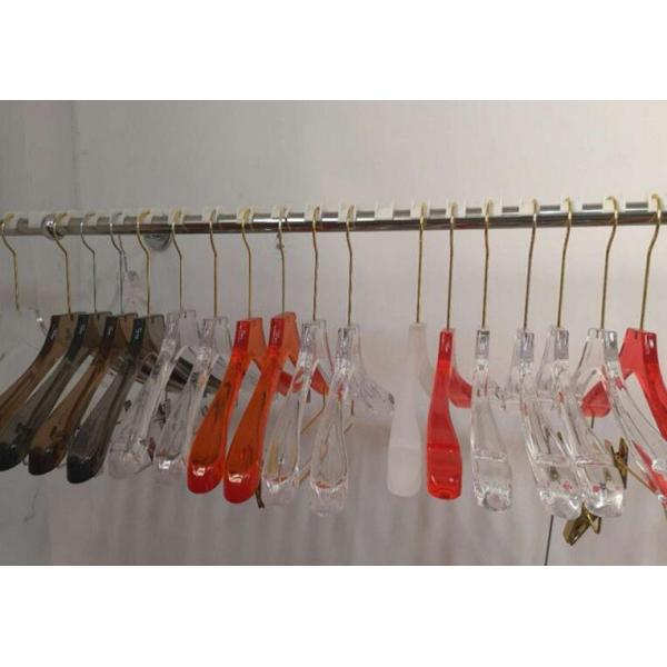 Colorful / Clear Plastic Hangers , Clothing Store Trouser Coat Hangers Non Slip