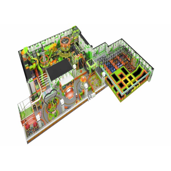 Home Villa Indoor Trampoline Sports Arenas Macaron with Double Layer Maze / Slide