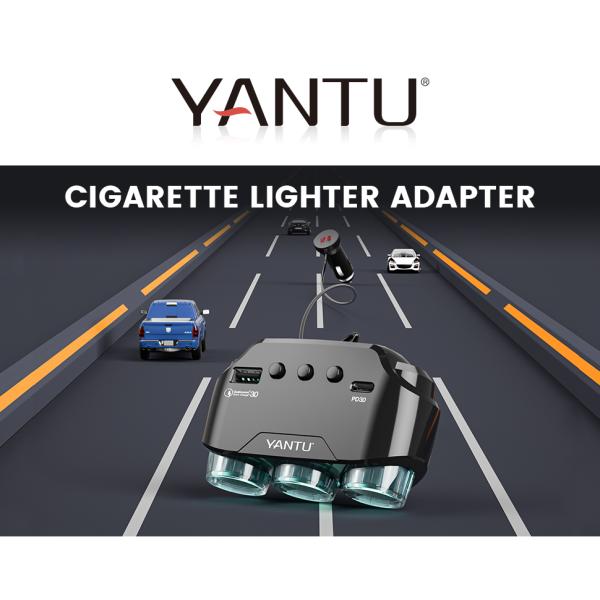 Professional 12V-24V Cigarette Lighter with 2 Charging Ports and Voltage Monitoring