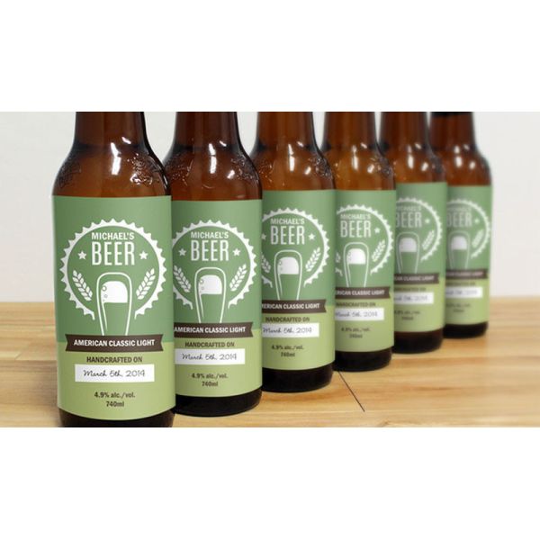 Glossy Waterproof Beer Wine Bottle Sticker Label With Custom Logo