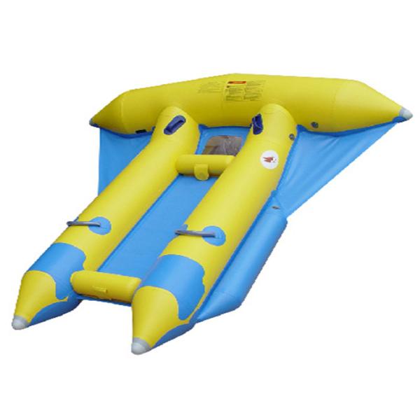 Amazing 0.9mm PVC Inflatable Flying Fish Water Banana Boat With 2 Seaters