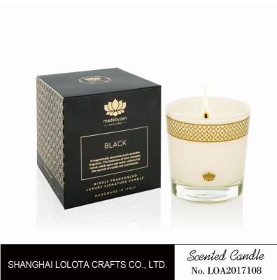 Long Lasting Glass Jar Scented Candles Golden Pattern For Purifying Air