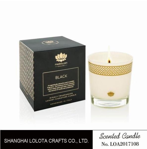 Long Lasting Glass Jar Scented Candles Golden Pattern For Purifying Air