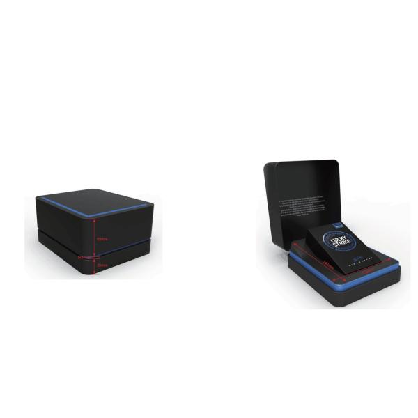 Caixa preta da lata de lata do cigarro/lata do cigarro com forma retangular articulada da tampa