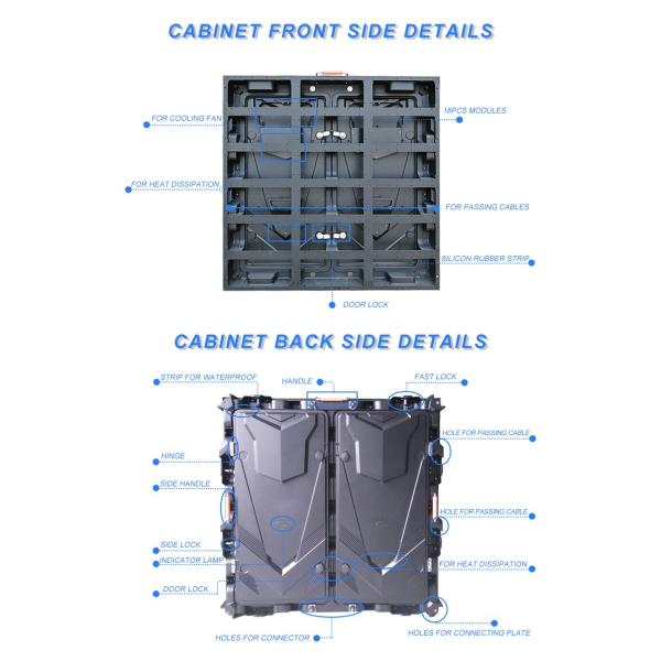 10mm Pitch 5500cd/Sqm Perimeter LED Screen 960*960mm Acrylic Die Casting
