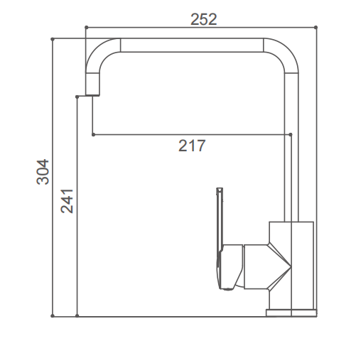 OEM Stylish Single Hole Kitchen Sink Faucet Commercial Sink Taps 304mm High