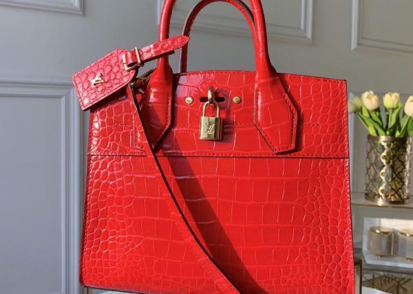 Luxury Cross Body 23cm Crocodile Skin Tote Bag Lock Decoration