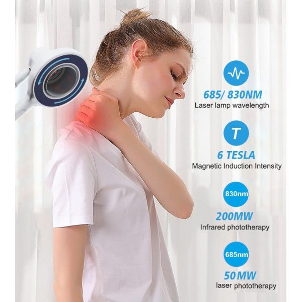 PMCT 682 Magnetic Therapy Machine Offering 4 Handles for Magneto Therapy and Laser Therapy to Aid Body Pain Relief and Physiotherapy Procedures