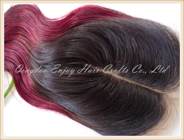 Silk top closure 4''x4'' peruvian virgin hair natural color /99j,body wave 10''-24''
