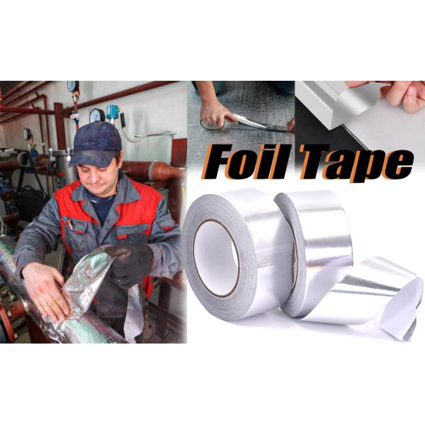 Aluminum Tapes (3.9Mils), 2'*65 Feet Foil Tape, Metal Insulation Tape, Heavy Duty Duct Tape With Adhesive Backing
