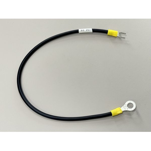 Ring to fork terminal power connector cable, DC PV negative grounding wire harness for battery, inverter, automotive and server electrical distribution, customization for pin size and cable length