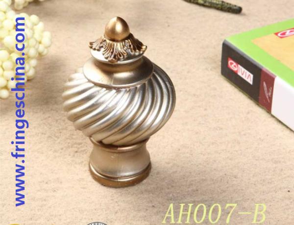 Classical delicate PP plastic curtain rod finials for home decoration