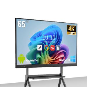 Qtenboard Professional Interactive Smart Whiteboard Panel with 4K Resolution 40-50 Touch Points and 4mm Tempered Glass