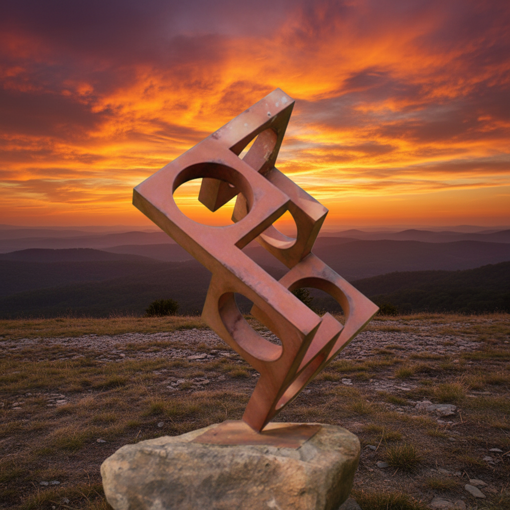 Rusty Geometric Corten Steel Sculpture for Outdoor Garden Decoration & Landscape Art