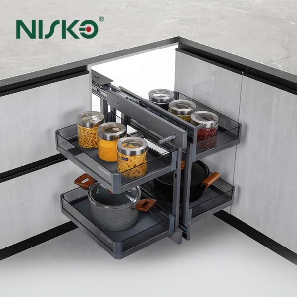 Meuble d'angle de cuisine avec panier coulissant double Magic Corner