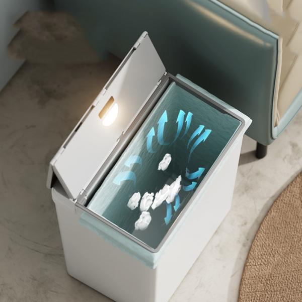 Household Kitchen Automatic Suction Bag Laying Bag Electric Folding Open Lid Intelligent Induction Garbage Can