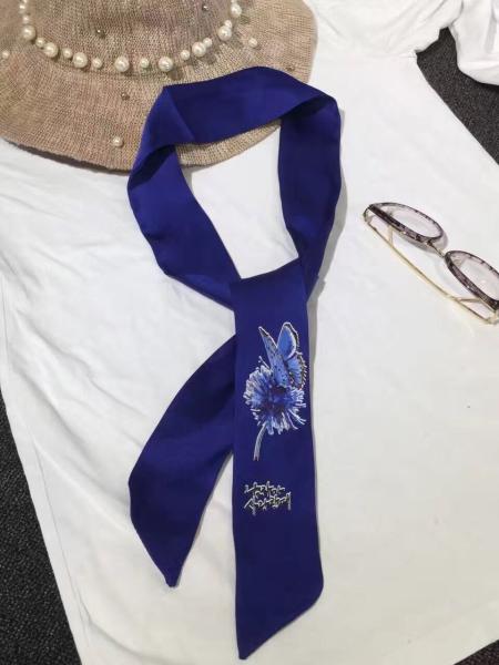 2017 little neck Imitated Silk satin fabric fashion office ladies uniform tie print ribbon scarf 6*120cm 10g