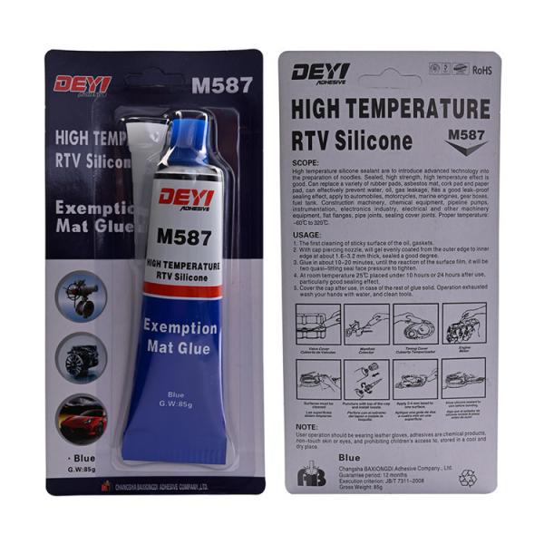 12 Months Shelf Life 85g High Temperature Blue RTV Silicon Gasket Sealer For Gearbox ISO9001