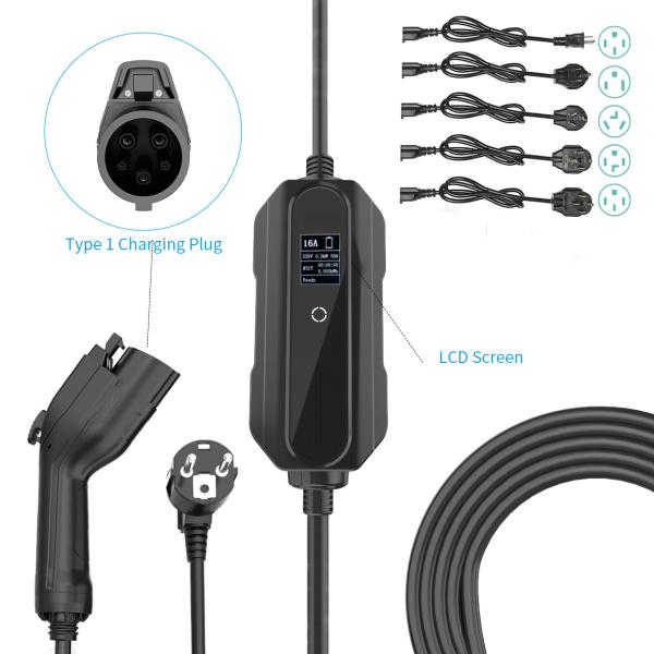 Tipo - 1 carregador portátil móvel de J1772 16A 3.7kW EV para o carro elétrico