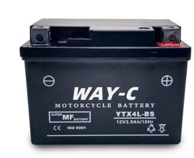 Bateria de motocicleta de chumbo carregador de bateria de ácido de moto YTX4L-BS