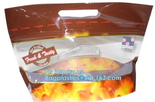 fried chicken bag for roast hot food packaging, food storage plastic hot chicken bags, Food pouch packaging Bags with ve