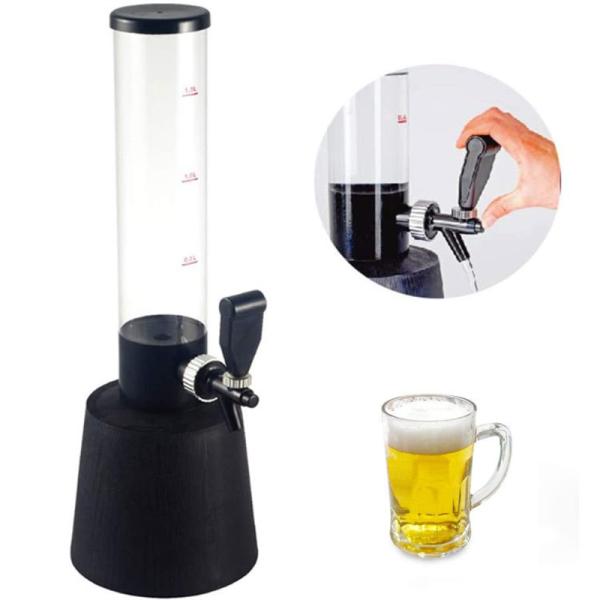 Customized Ice Tube Beer Beverage Barrel with Tap Dispenser and Ice Cooling Beer Tower