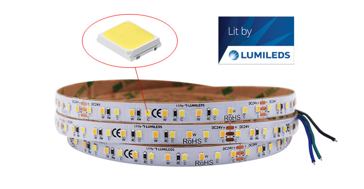 На открытом воздухе 	Настраиваемое белое СИД CCT 2835 Lumileds 120 светов прокладки СИД Addressable на метр