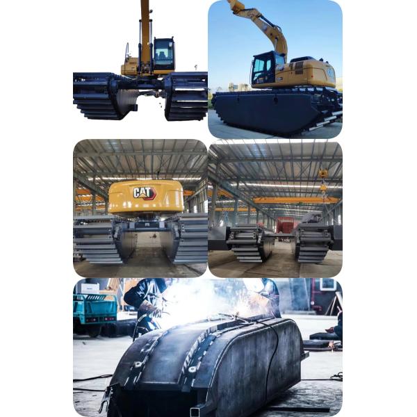 Pontoón anfibio flotante personalizado para excavadora Cat 320 SY215 PC200 chasis