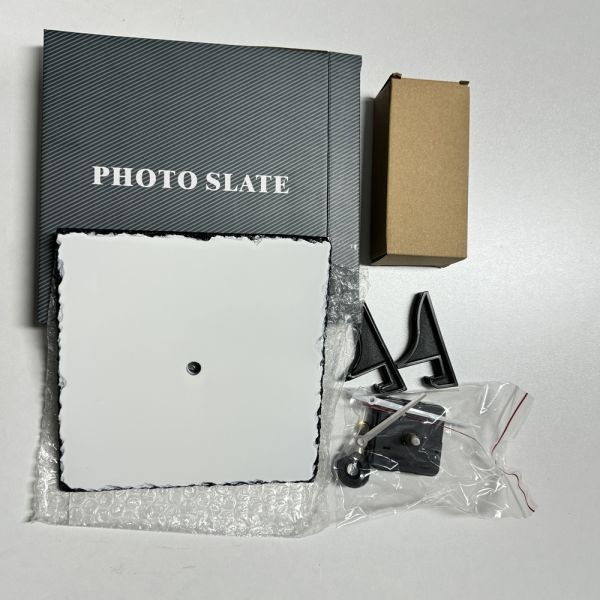 In Stock, Square Clock 20x20cm Sublimation Rock Slate Custom Printing and Personalized Gifts, Glossy&Matte Finish Available