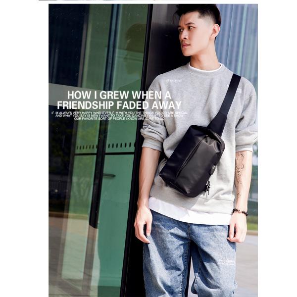 Water Resistant Polyester Lining Anti Theft Chest Sling Bags With USB 5L